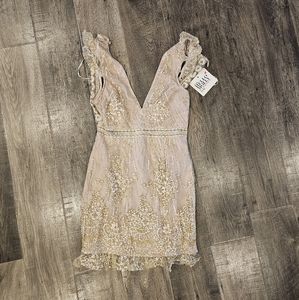 Hello Molly Match Me Champagne Dress